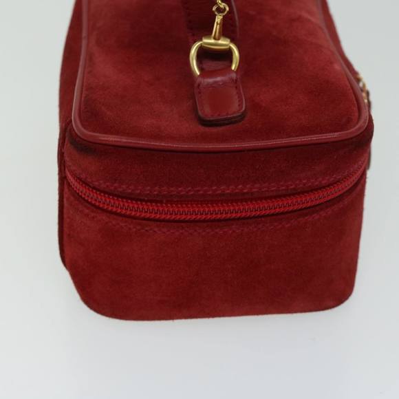 GUCCI Vanity Cosmetic Pouch Suede Red 032 1705 0141 Auth 66538 - Picture 4 of 16